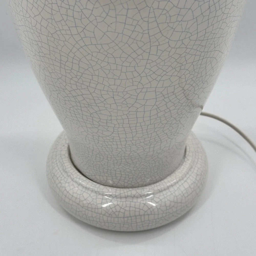 Vintage Chinoiserie Ginger Jar Table Lamp Crackle Glaze Ceramic